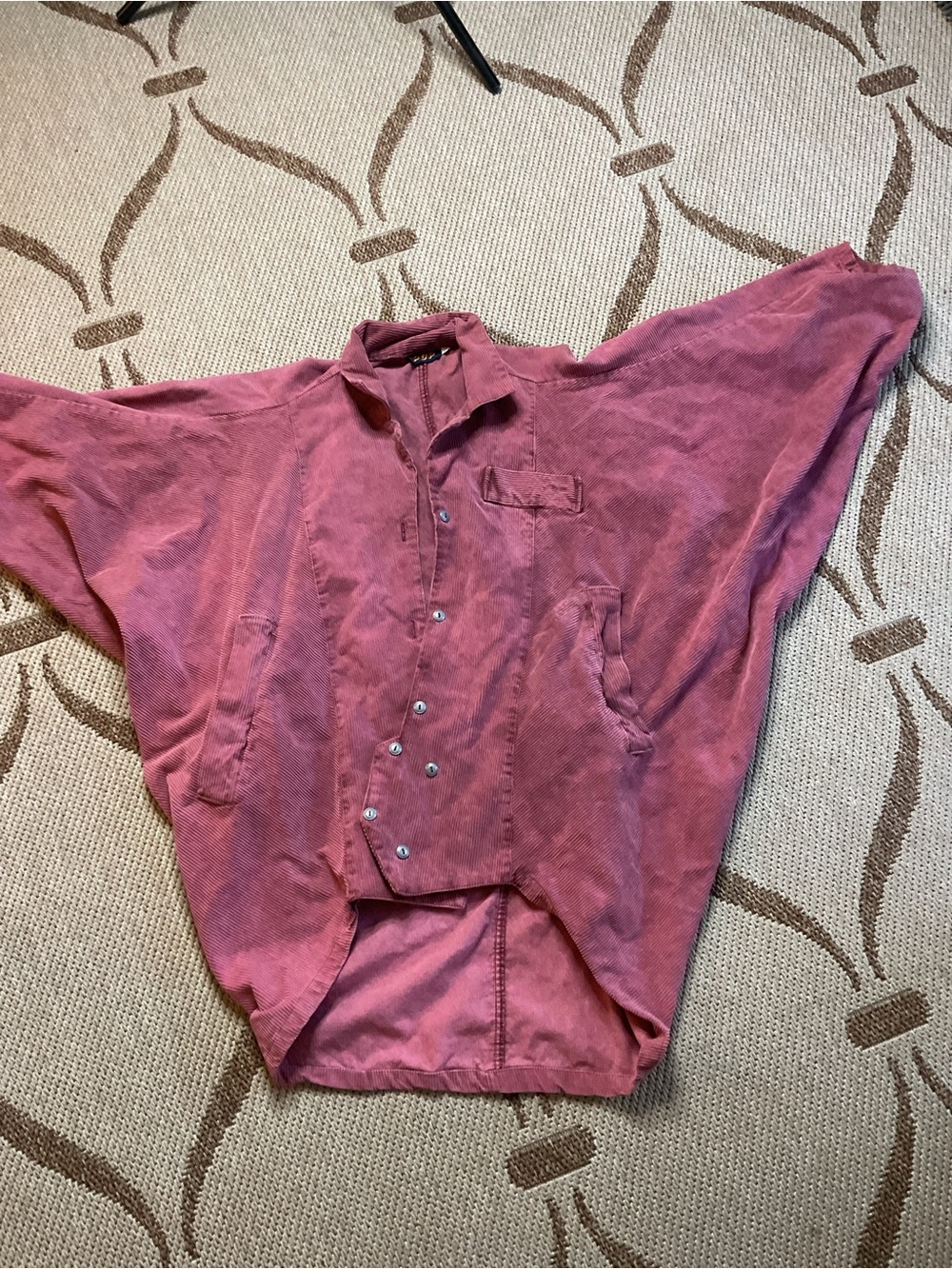 Vintage pop  Rose Pink Button-Up Dolman Shirt